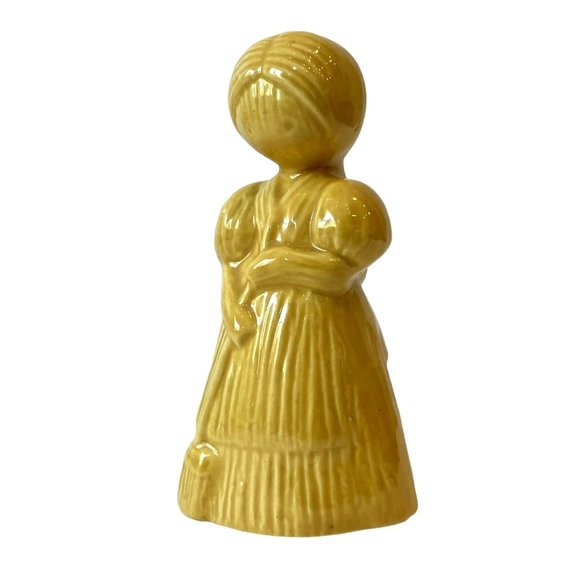 VTG ROB ROY Ceramic Yellow CORNHUSK DOLLS/Girls SALT & PEPPER Shaker Set/DECOR - Picture 6 of 12